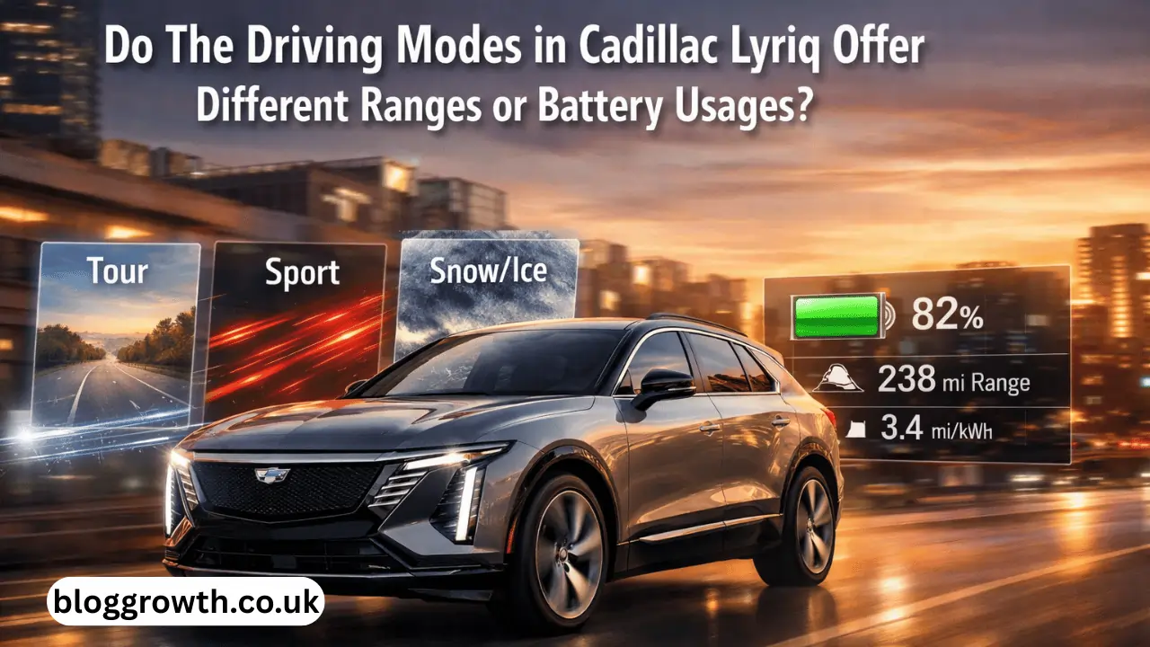 do the driving modes in cadillac lyriq offer different ranges or battery usages?
