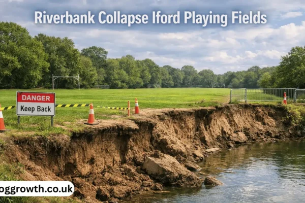 riverbank collapse iford playing fields