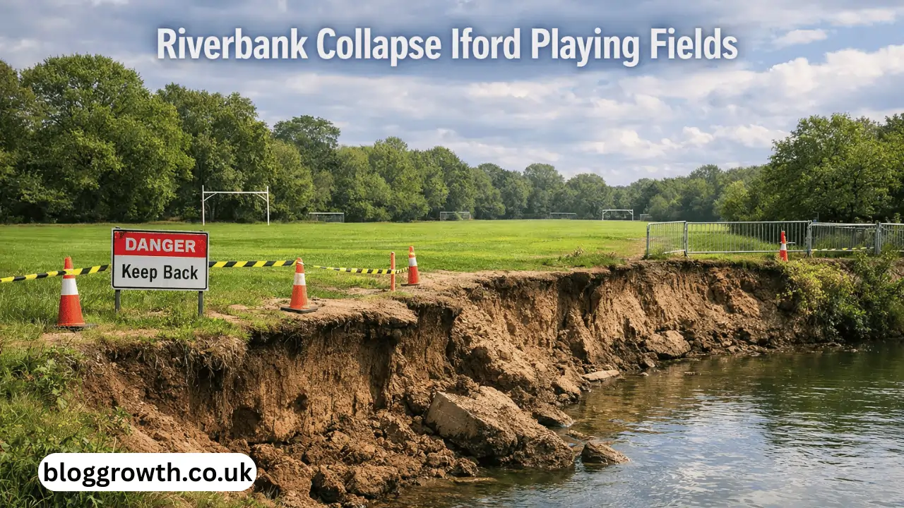 riverbank collapse iford playing fields