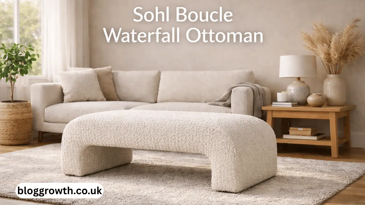 sohl boucle waterfall ottoman
